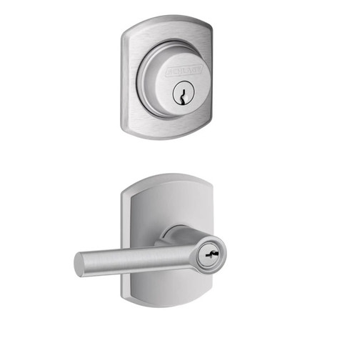 Schlage Residential FB50BRW626GRW Broadway Lever with Greenwich Rose Combo Pack Satin Chrome Finish