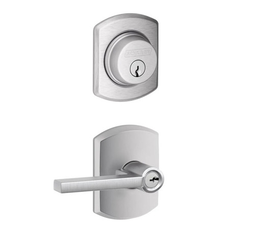 Schlage Residential FB50LAT626GRW Latitude Lever with Greenwich Rose Combo Pack Satin Chrome Finish