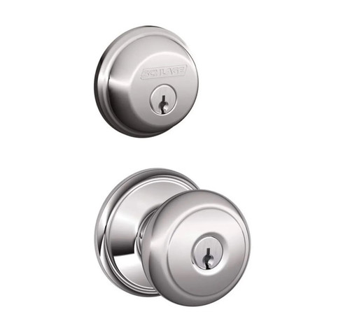 Schlage Residential FB50AND625 Andover Knob Combo Pack Polished Chrome Finish