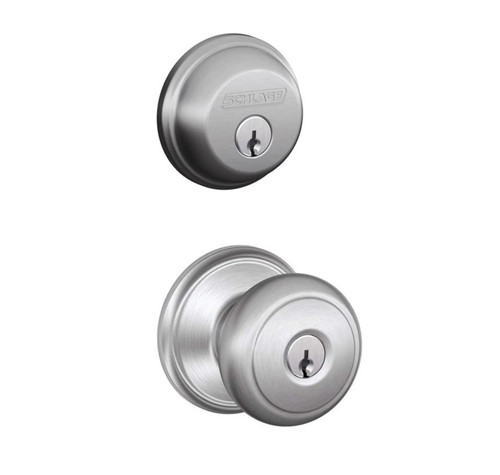 Schlage Residential FB50AND626 Andover Knob Combo Pack Satin Chrome Finish