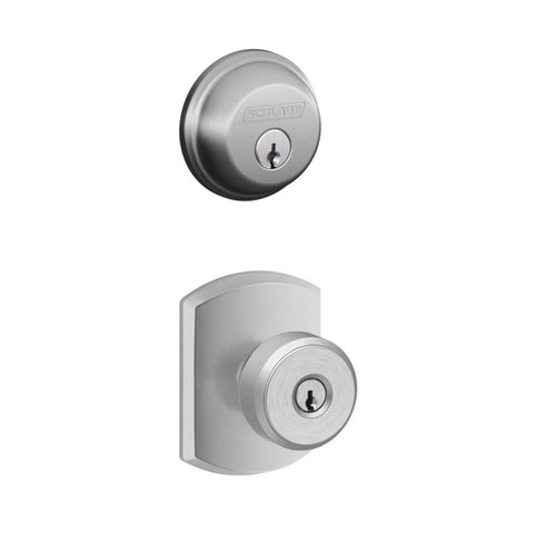 Schlage Residential FB50BWE626GRW-1 Bowery Knob with Greenwich Rose Combo Pack Satin Chrome Finish