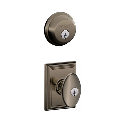 Schlage Residential FB50SIE620ADD-1 Siena Knob with Addison Rose Combo Pack Antique Pewter Finish