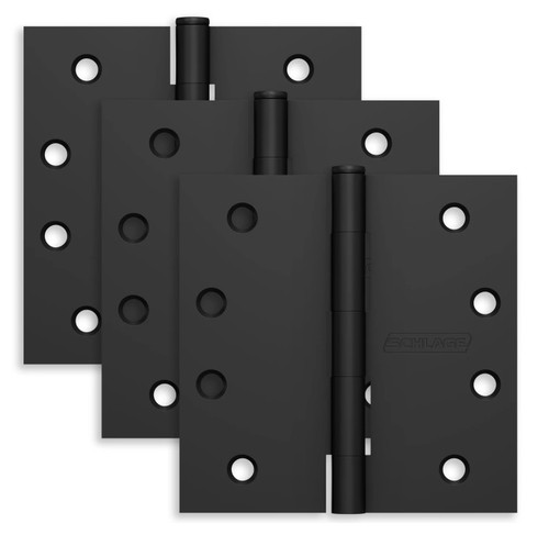 Ives Residential 1020RPF622E Pack of 3 Steel 4" x 4" Square Corner Removable Pin Hinges Matte Black Finish