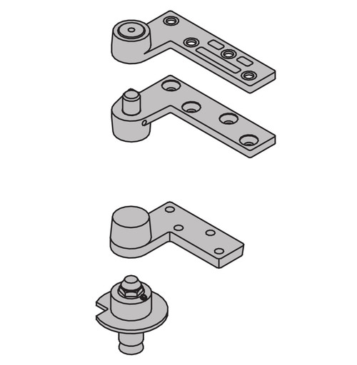 Ives Commercial 7222SET26DRH Right Hand 3/4" Offset Base Plate Pivot Set 200 Pound Satin Chrome Finish