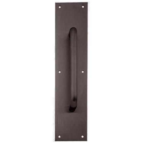 Ives Commercial 83026716416 6" Straight Pull 3/4" Round with 4" x 16" Plate Aged Bronze Finish