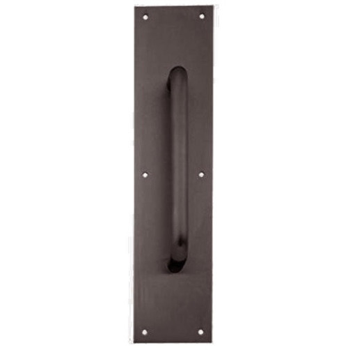 Ives Commercial 83026716616 6" Straight Pull 3/4" Round with 6" x 16" Plate Aged Bronze Finish