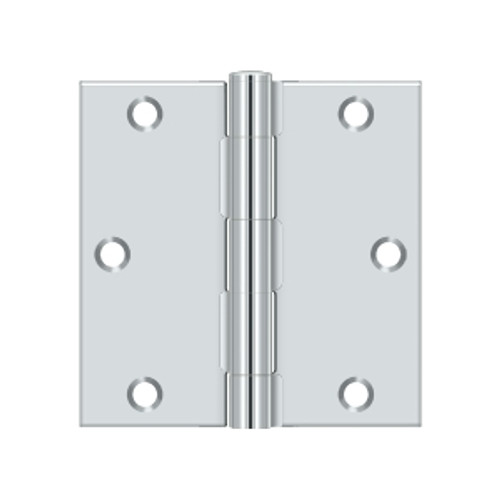 Deltana S35U26-R Polished Chrome 3-1/2" x 3-1/2" - Steel Square Corner Hinge