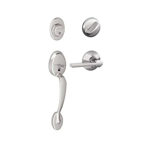 Schlage F60PLY625LAT Polished Chrome Plymouth Handle Set with Latitude Handle
