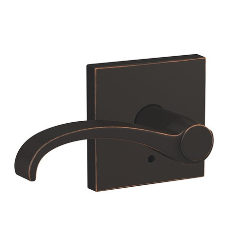 Schlage FC21WIT716COL Whitney Lever with Collins Rose Passage and Privacy Lock Aged Bronze Finish