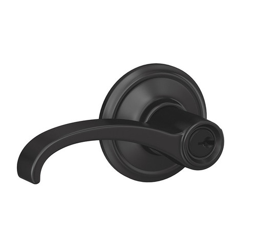 Schlage F51AWIT622ALD Whitney Lever with Alden Rose Keyed Entry Lock Matte Black Finish