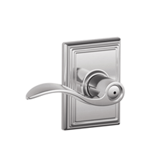 Schlage F40ACC625ADD Bright Chrome Privacy Accent Style Lever with Addison Rose