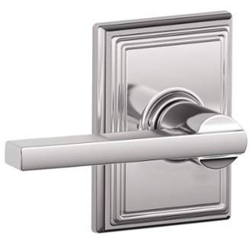 Schlage F10LAT625ADD Bright Chrome Passage Latitude Style Lever with Addison Rose