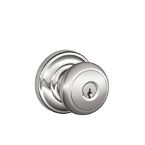 Schlage F51AAND625AND Bright Chrome Keyed Entry Andover Style Knob with Andover Rose