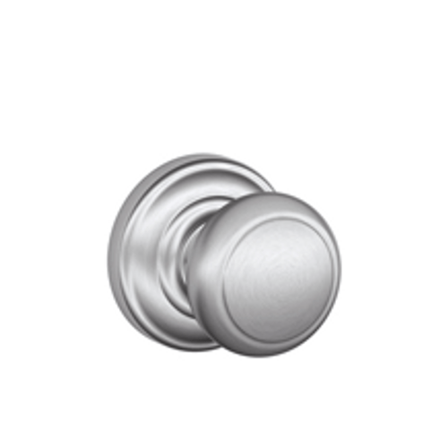 Schlage F10AND626AND Satin Chrome Passage Andover Style Knob with Andover Rose