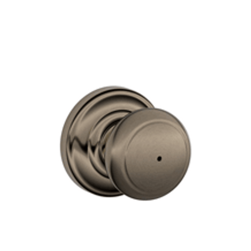 Schlage F40AND620AND Antique Pewter Privacy Andover Style Knob with Andover Rose