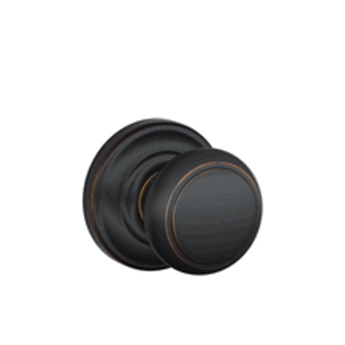 Schlage F170AND716AND Aged Bronze Dummy Andover Style Knob with Andover Rose