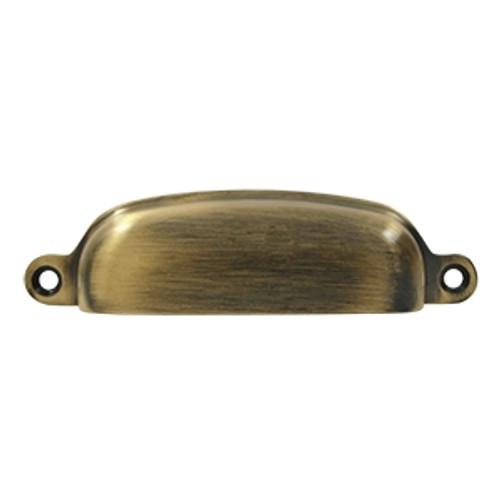 Deltana SHP29U5 Antique Brass 4" Exposed Shell Brass Handle Pull