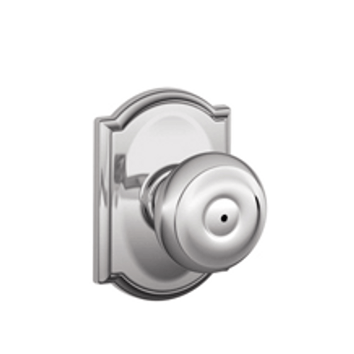 Schlage F40GEO625CAM Polished Chrome Privacy Georgian Style Knob with Camelot Rose