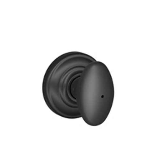 Schlage F40SIE622AND Matte Black Privacy Siena Style Knob with Andover Rose