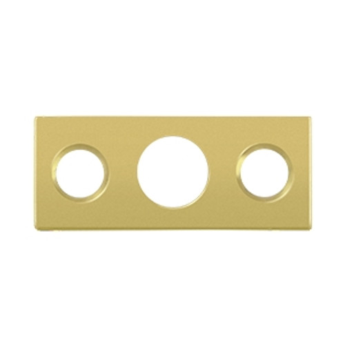 Deltana SP7FBR3 Polished Brass Strike Plate for 7FBR Flush Bolt