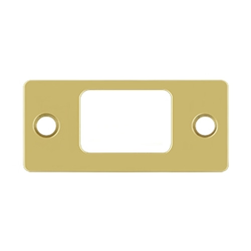 Deltana SP2753U3 Polished Brass Strike Plate for Deadbolt