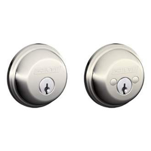 Schlage B62618 Polished Nickel Double Cylinder Deadbolt