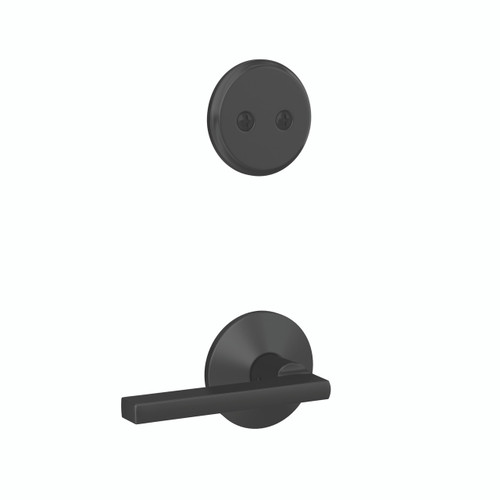 Schlage FC94LAT622KIN Latitude Lever with Kinsler Rose Matte Black Dummy Handleset (Interior Side Only)