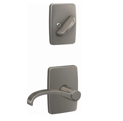 Schlage FC94WIT619GEE Whitney Lever with Greene Rose Satin Nickel Dummy Handleset (Interior Side Only)