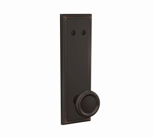 Schlage FCT94OFM716ADD Offerman Knob with Addison Rose Aged Bronze Dummy Handlesets (Interior Side Only)