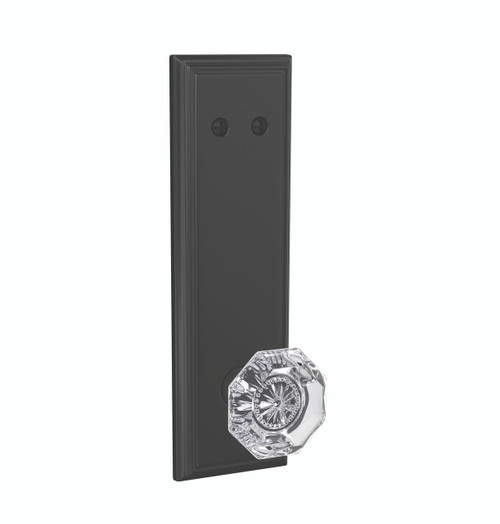Schlage FCT94ALX622ADD Alexandria Knob with Addison Rose Matte Black Dummy Handlesets (Interior Side Only)