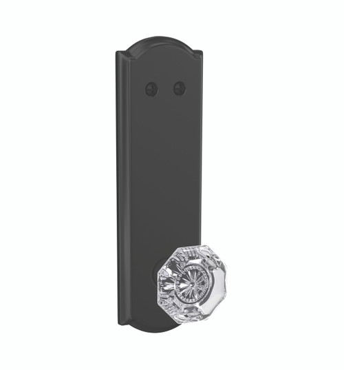 Schlage FCT94ALX622CAM Alexandria Knob with Camelot Rose Matte Black Dummy Handlesets (Interior Side Only)