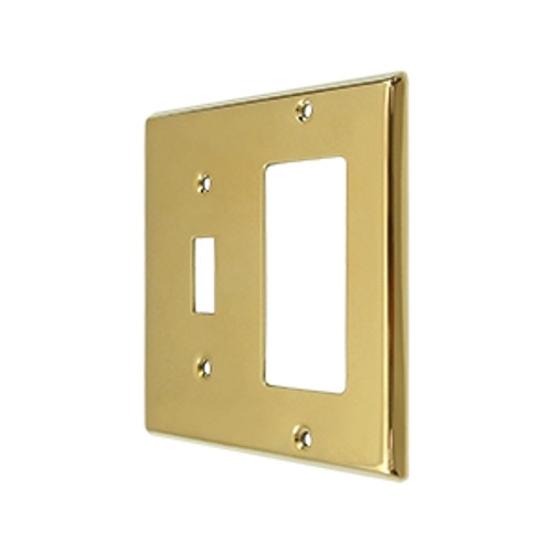 Deltana SWP4743CR003 Lifetime Polished Brass Solid Brass Single Switch/Single Rocker Plate