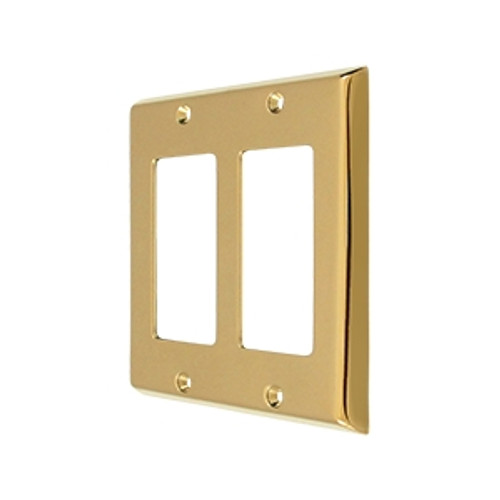 Deltana SWP4741CR003 Lifetime Polished Brass Solid Brass Double Rocker Plate