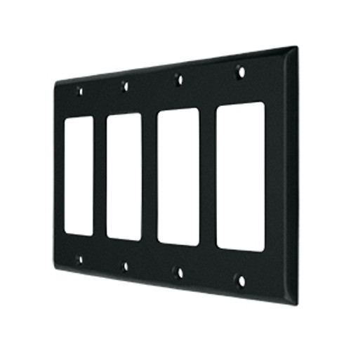 Deltana SWP4744U19 Paint Black Solid Brass Quadruple Rocker Plate