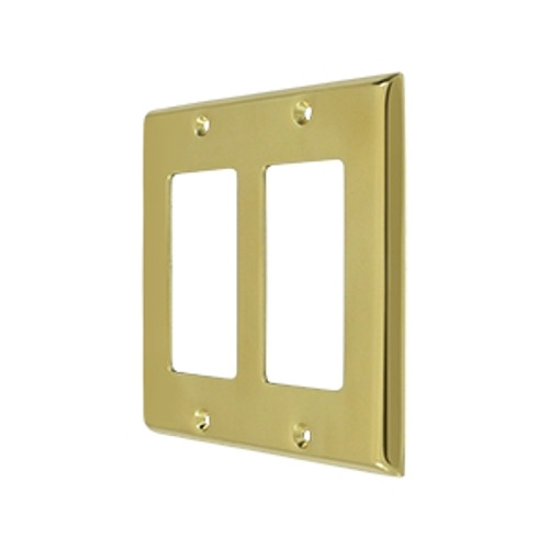 Deltana SWP4741U3 Polished Brass Solid Brass Double Rocker Plate