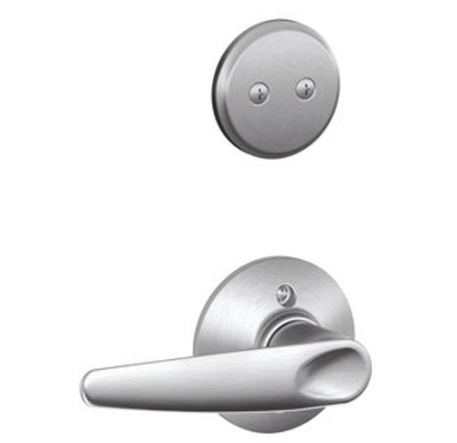 Schlage F94JAZ626 Satin Chrome Dummy Handleset with Jazz Lever and Regular Rose (Interior Side Only)