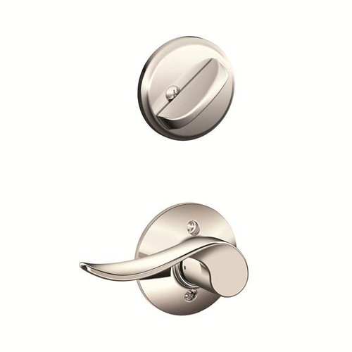 Schlage F94SAC618 Polished Nickel Dummy Handleset with Sacramento Lever and Regular Rose (Interior Side Only)