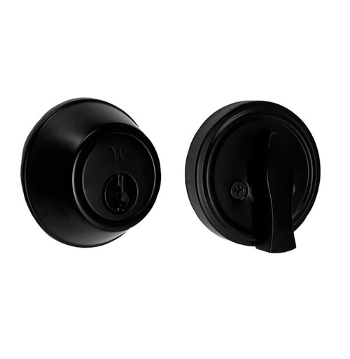 Weslock 00471-2-2SL23 Single Cylinder Deadbolt with Adjustable Latch and Deadbolt Strike Up To 2 1/4" Door Thickness Matte Black Finish