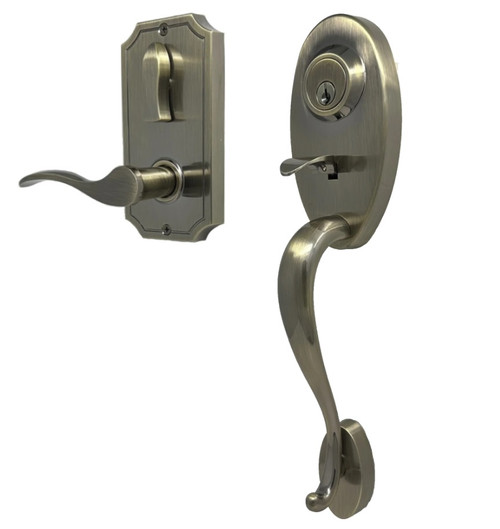 Weslock R1441-AUASL2D Right Hand Lexington 1400 Series Panic Proof Entry with Interior Bordeau Lever Antique Brass Finish