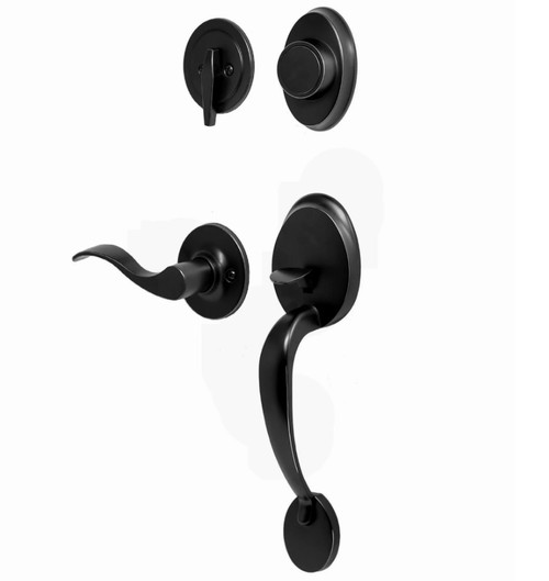 Weslock R2815-2X20020 Hillcrest Dummy Handleset with Right Hand New Haven Trim Matte Black Finish