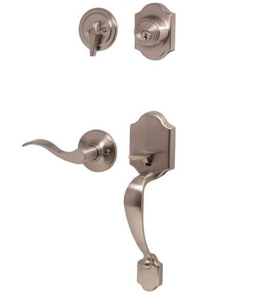 Weslock R2820-NXNFR2D Parkside Single Cylinder Handleset with Right Hand New Haven Trim Satin Nickel Finish