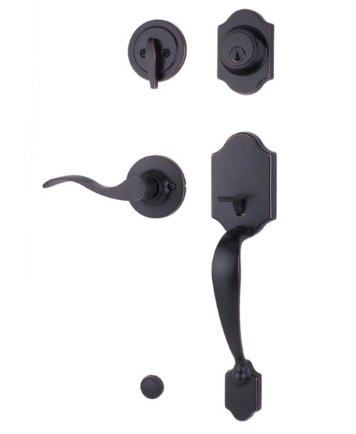 Weslock R2820-1X1FR2D Parkside Single Cylinder Handleset with Right Hand New Haven Trim Oil Rubbed Bronze Finish