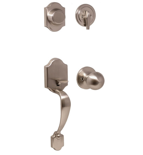 Weslock 02825-NGN0020 Parkside Dummy Handleset with Hudson Knob Satin Nickel Finish