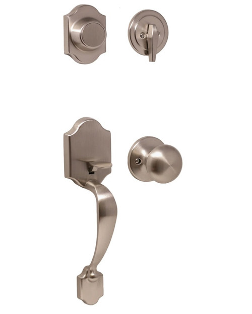 Weslock 02825-NSN0020 Parkside Dummy Handleset with Salem Knob Satin Nickel Finish