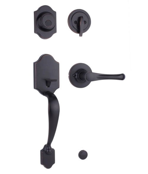 Weslock 02825-1V10020 Parkside Dummy Handleset with Somerset Lever Oil Rubbed Bronze Finish