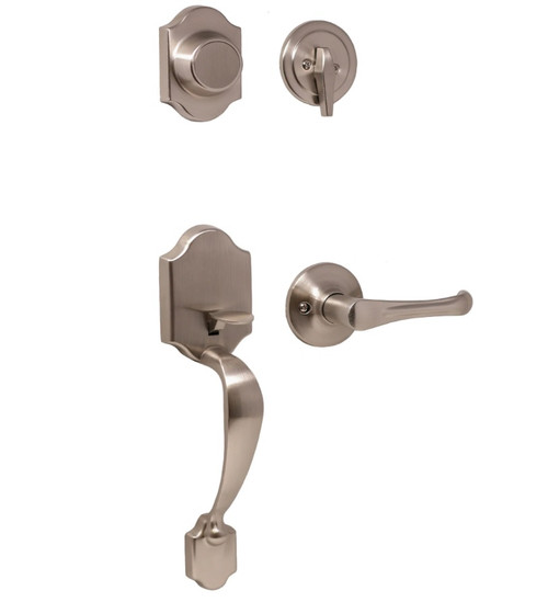 Weslock 02825-NVN0020 Parkside Dummy Handleset with Somerset Lever  Satin Nickel Finish