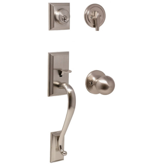 Weslock 02830-NGNFR2D Mercy Single Cylinder Handleset with Hudson Trim Satin Nickel Finish