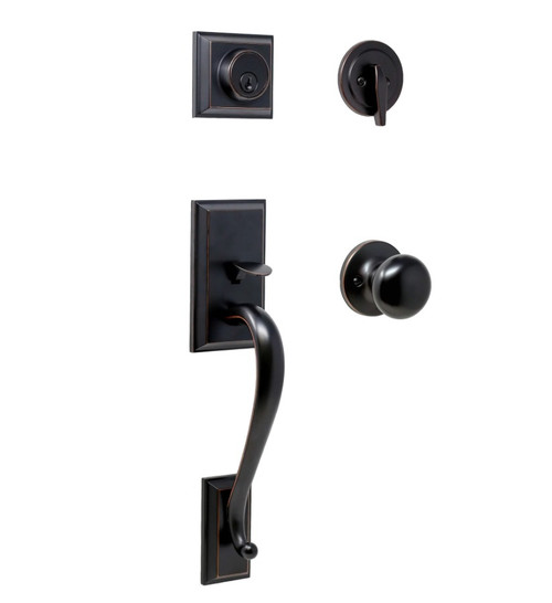 Weslock 02830-1S1FR2D Mercy Single Cylinder Handleset with Salem Knob Oil Rubbed Bronze Finish