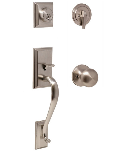 Weslock 02830-NSNFR2D Mercy Single Cylinder Handleset with Salem Trim Satin Nickel Finish