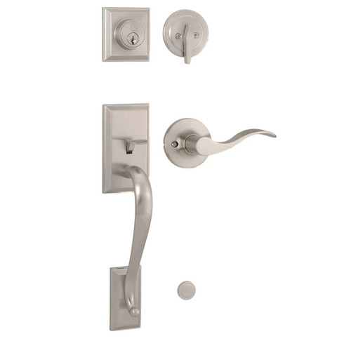 Weslock L2830-NXNFR2D Mercy Single Cylinder Handleset with Left Hand New Haven Lever Satin Nickel Finish